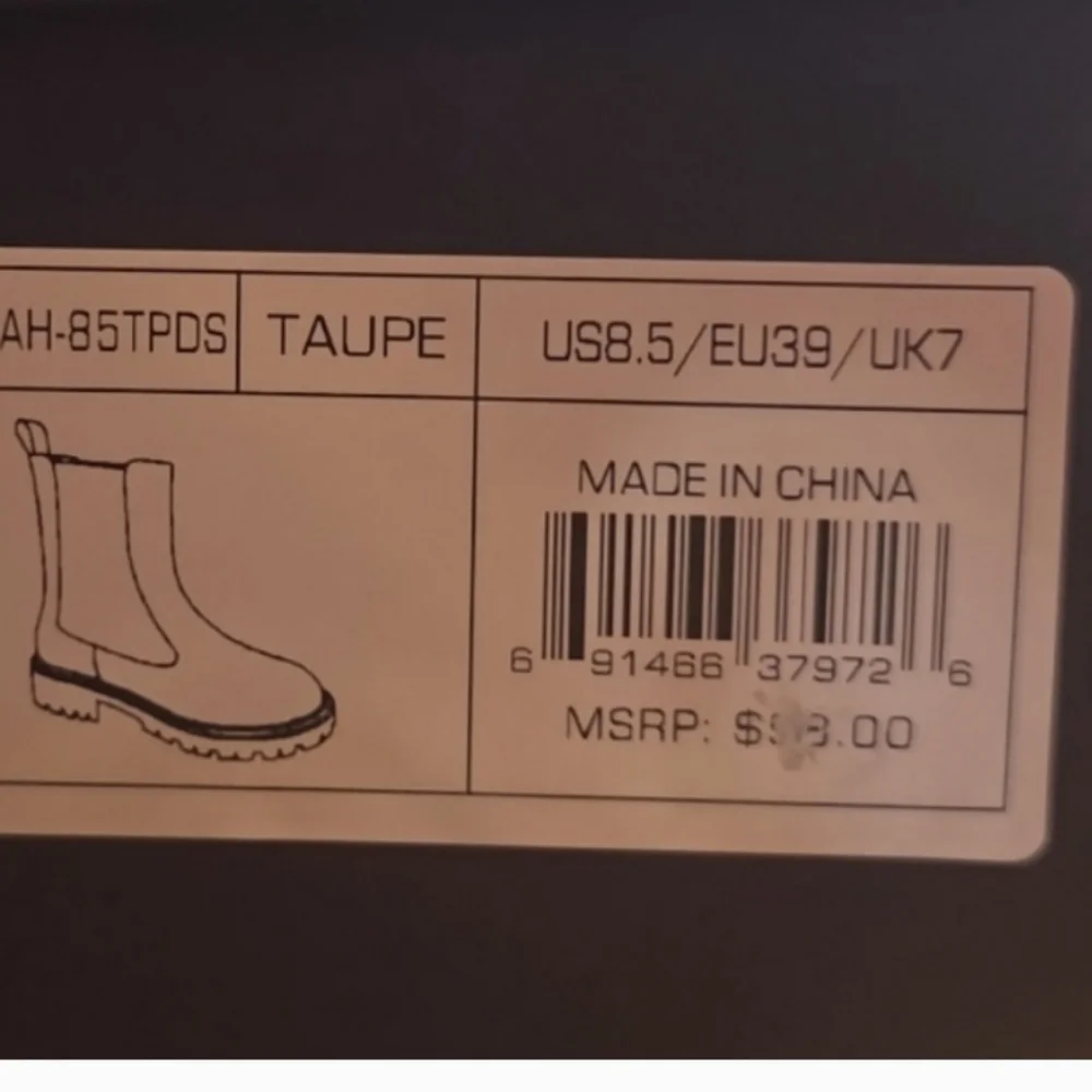 French Connection Women's Reyah Chelsea Lug Sole Boots, Size 8.5. Taupe color.F - Picture 12 of 12